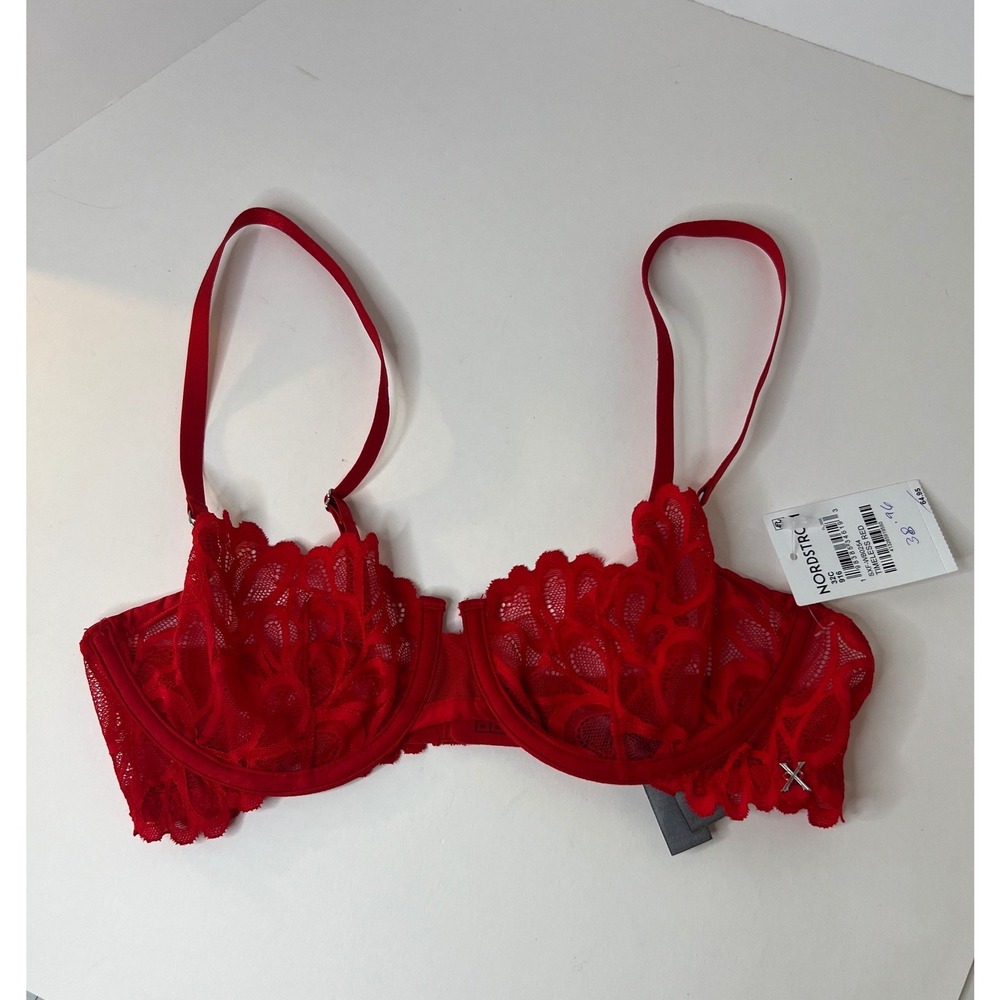 Womens Savage X Fenty Lacey Red Underwire Bra‎ Timeless Red 32C NWT